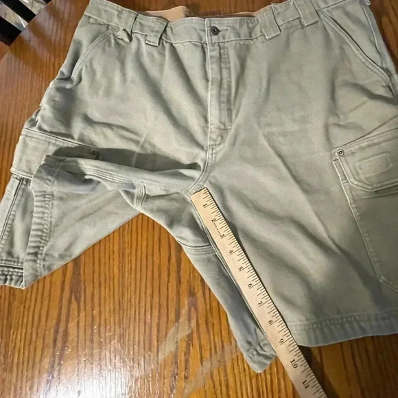 Duluth Trading Co Mens Size 44x9” Canvas Cargo Shorts Cotton Carpenter Khaki Tan - Picture 10 of 10